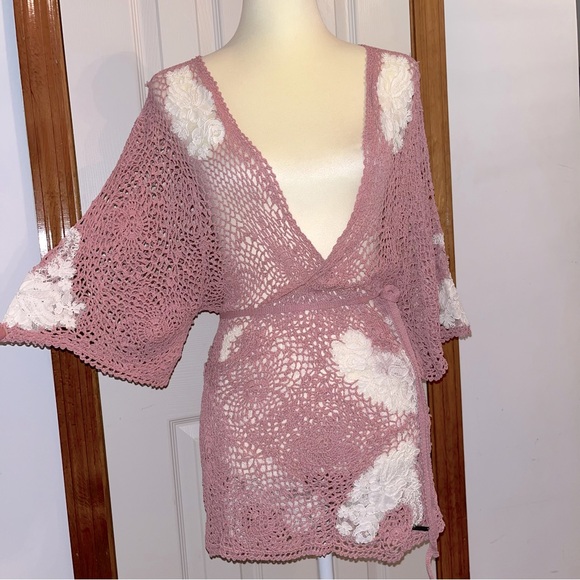 Didi Crochet Kimono Wrap Cardigan - Picture 1 of 16